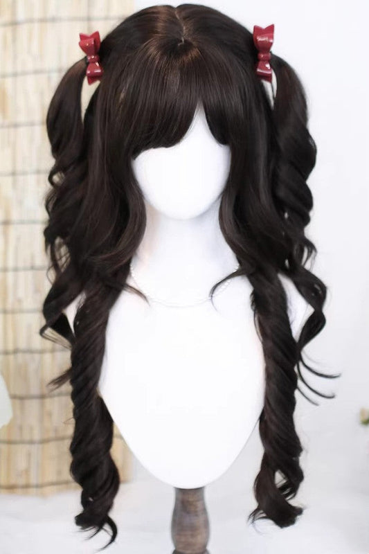 Kawaii Fashion Wig - Wispy Bangs Curls Daily, 3 Colors, Sweet Style - main product image