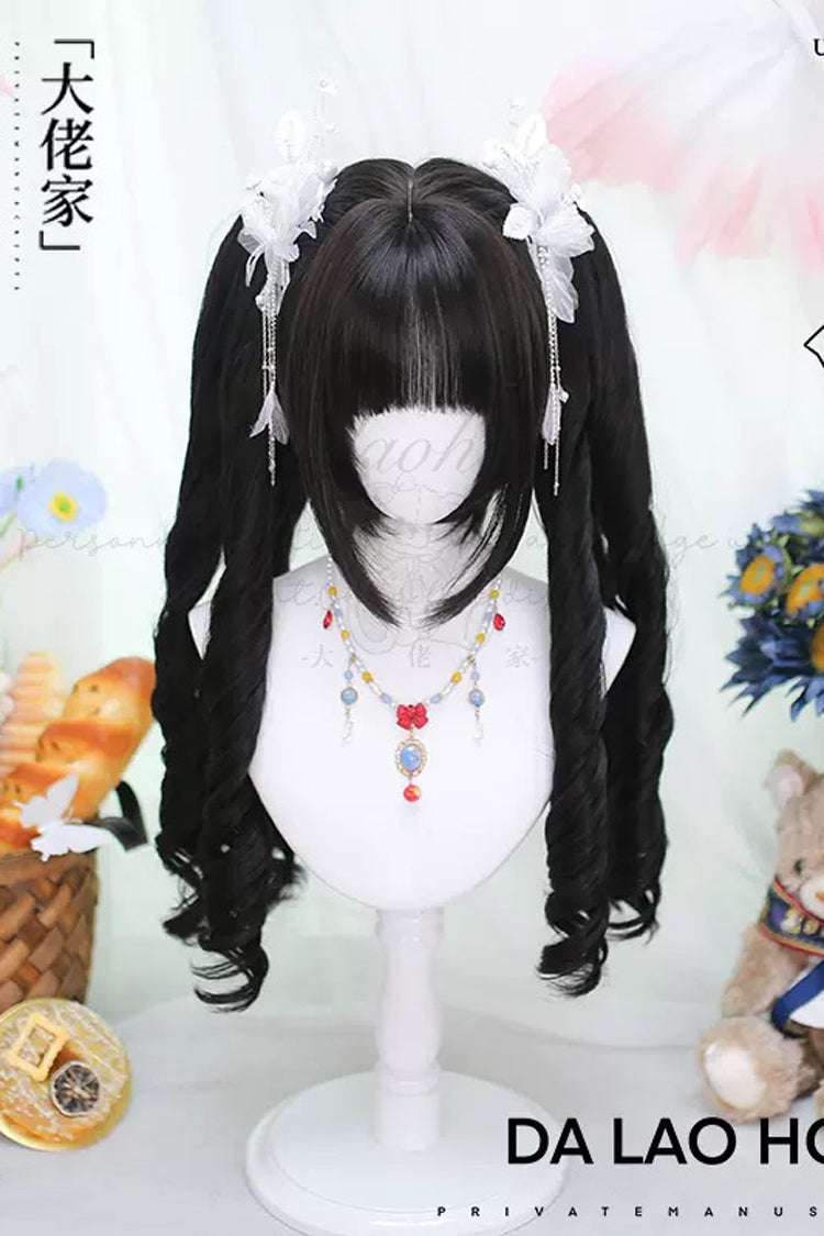 Kawaii Fashion Wig - With Roman Roll Ponytail, Black, Sweet Style - additional product view 2