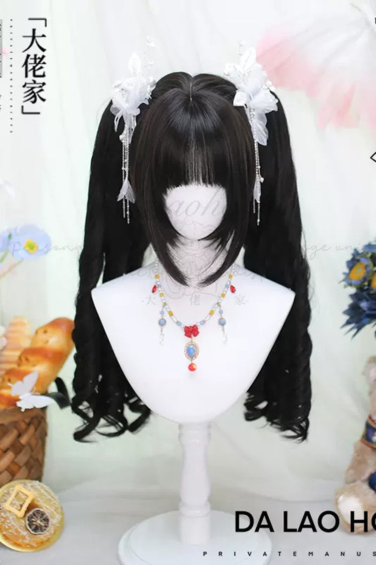 Kawaii Fashion Wig - With Roman Roll Ponytail, Black, Sweet Style - additional product view 3