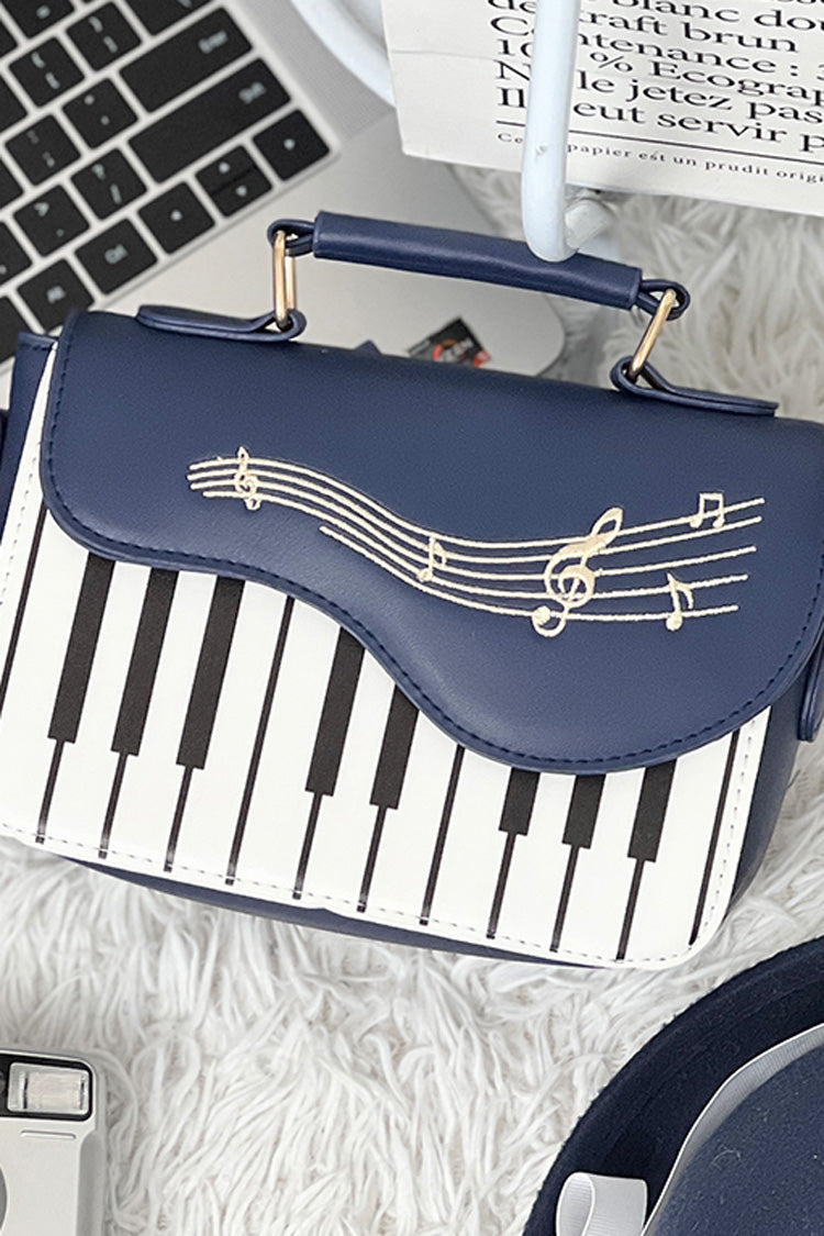 Kawaii Shoulder Bag - Blue/white Piano Note Music, 2 Colors, Sweet Style - additional product view 2