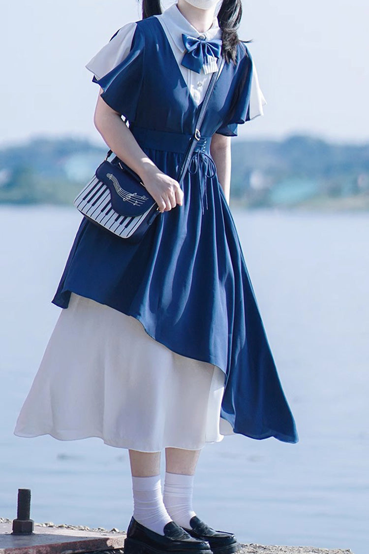 Kawaii Shoulder Bag - Blue/white Piano Note Music, 2 Colors, Sweet Style - additional product view 7