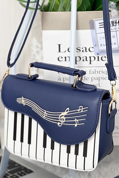 Kawaii Shoulder Bag - Blue/white Piano Note Music, 2 Colors, Sweet Style - main product image