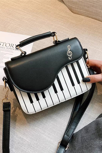 Kawaii Shoulder Bag - Piano Notes, 3 Colors, Classic Style, Embroidered, Sweet Style - additional product view 4