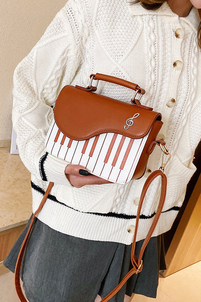 Kawaii Shoulder Bag - Piano Notes, 3 Colors, Classic Style, Embroidered, Sweet Style - additional product view 7