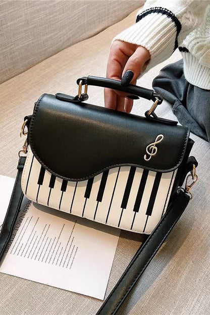 Kawaii Shoulder Bag - Piano Notes, 3 Colors, Classic Style, Embroidered, Sweet Style - main product image