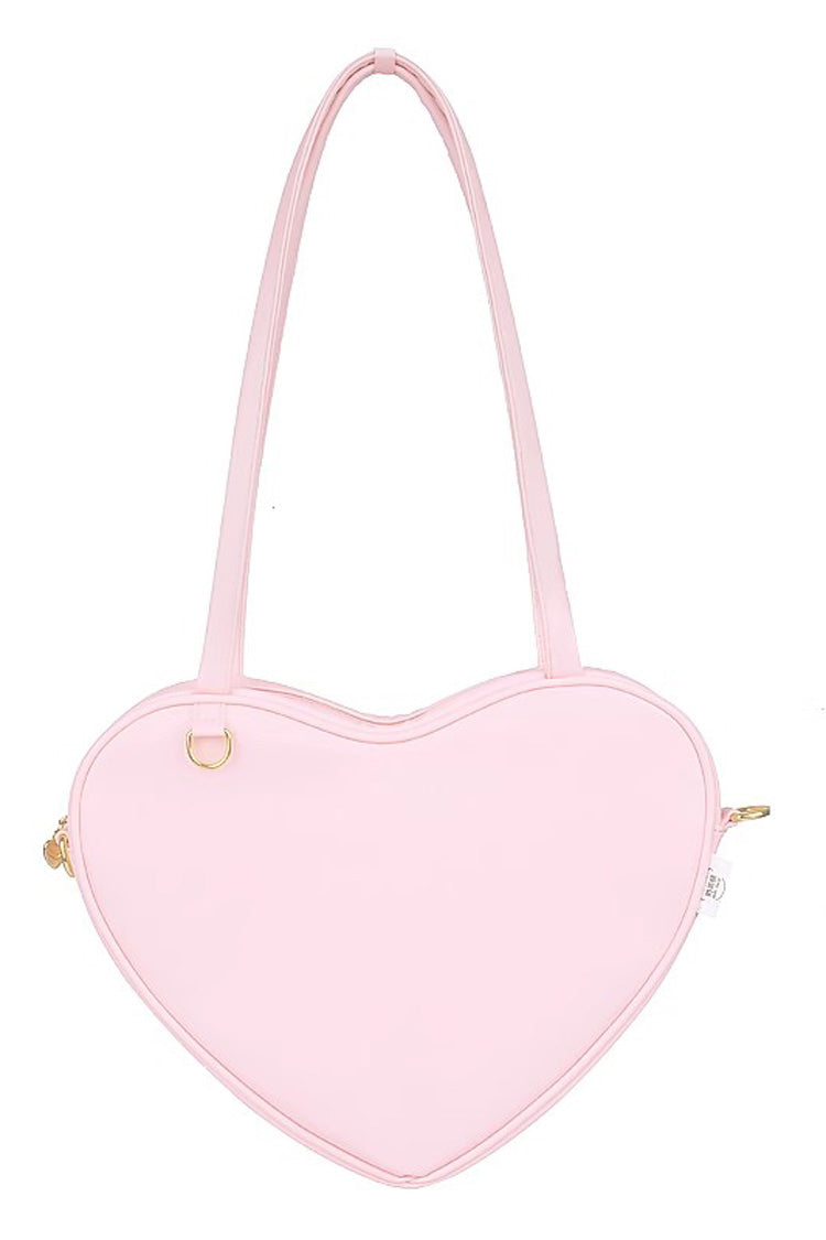 Kawaii Shoulder Bag - Solid Color Love Heart, 6 Colors, Sweet Style - One-Size Pink option