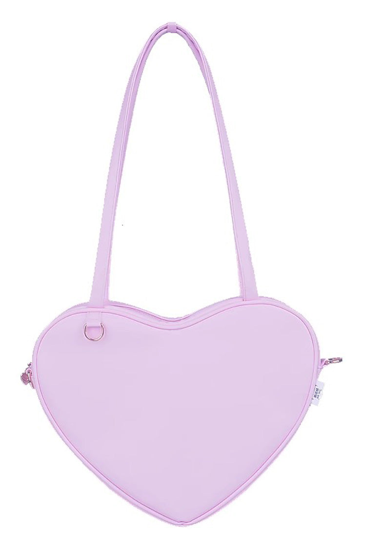 Kawaii Shoulder Bag - Solid Color Love Heart, 6 Colors, Sweet Style - One-Size Purple option