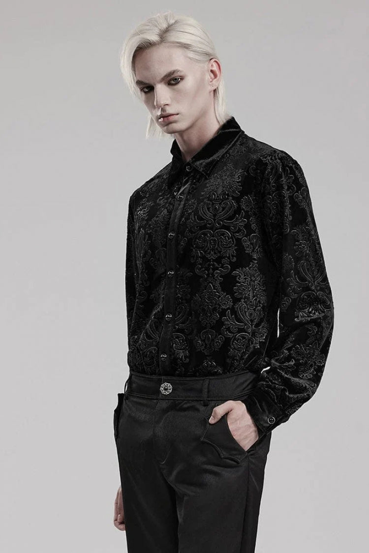 Lolita Blouse - 2 Colors, Men's Style, Printed, Long Sleeves - additional product view 3
