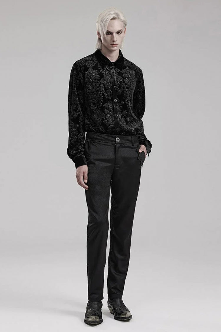 Lolita Blouse - 2 Colors, Men's Style, Printed, Long Sleeves - additional product view 5