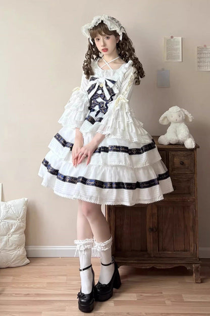 Lolita Blouse - Chiffon Hime Ruffled Bow, 3 Colors, Bow Detail, Long Sleeves, Sweet Style - additional product view 4