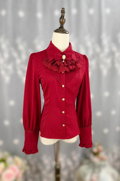 Lolita Blouse - Enchanted Dreamland, 6 Colors, Long Sleeves, Classic Style, Lace Trim - additional product view 13