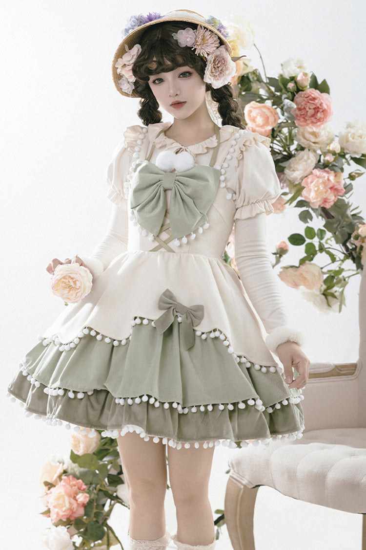 Lolita Blouse - Hair Ball Tie, 4 Colors, Puff Sleeves, Long Sleeves, Sweet Style - additional product view 5