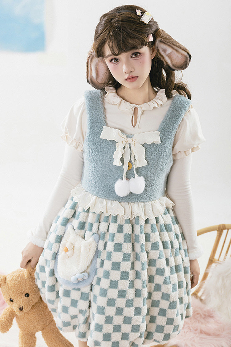 Lolita Blouse - Hair Ball Tie, 4 Colors, Puff Sleeves, Long Sleeves, Sweet Style - additional product view 7