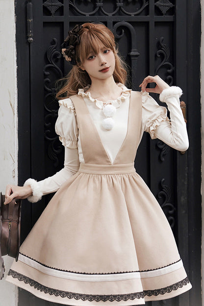 Lolita Blouse - Hair Ball Tie, 4 Colors, Puff Sleeves, Long Sleeves, Sweet Style - additional product view 8