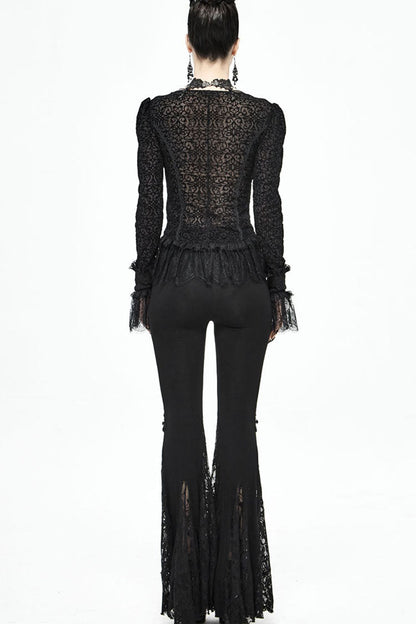 Lolita Blouse - Lack, Black, Women's Style, Gothic Style, Lace Trim - additional product view 10
