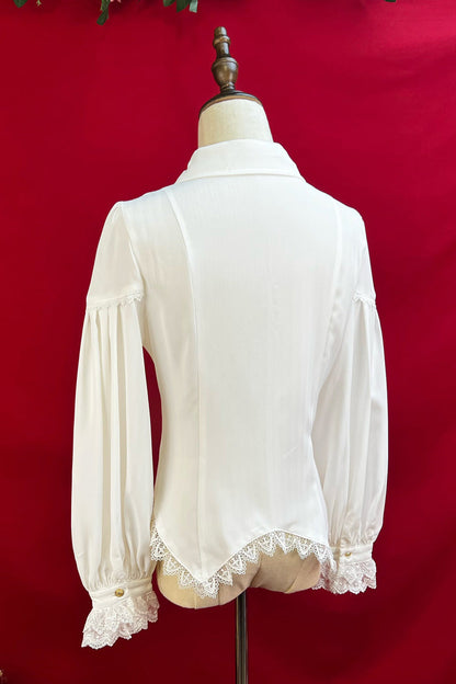 Lolita Blouse - Late Night, 6 Colors, Lace Trim, Ruffled, Long Sleeves - additional product view 3