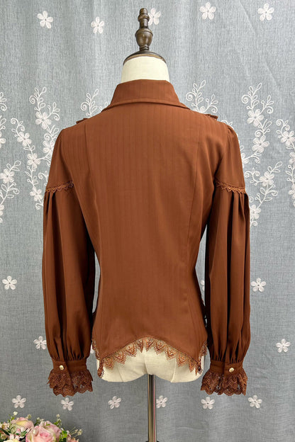 Lolita Blouse - Late Night, 6 Colors, Lace Trim, Ruffled, Long Sleeves - additional product view 8