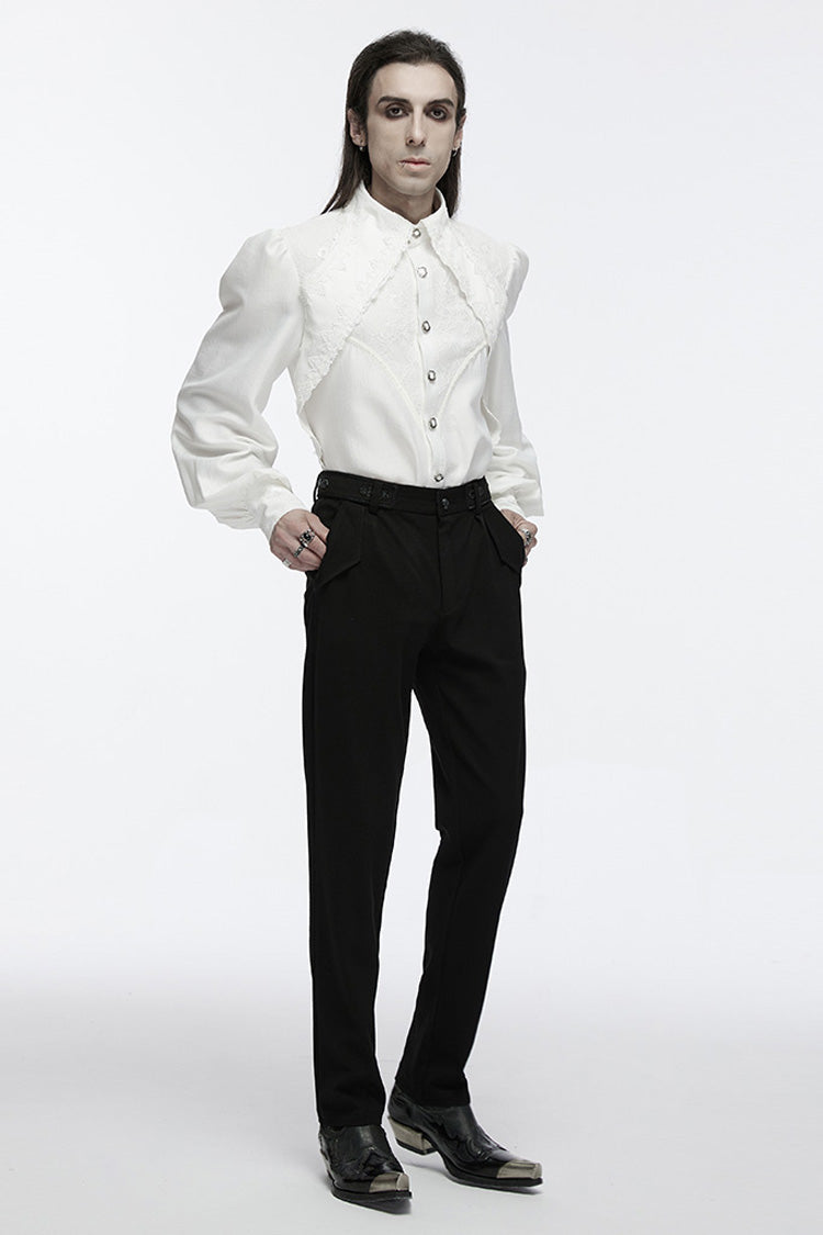Lolita Blouse - Puff Lace, White, Puff Sleeves, Men's Style, Gothic Style - additional product view 4