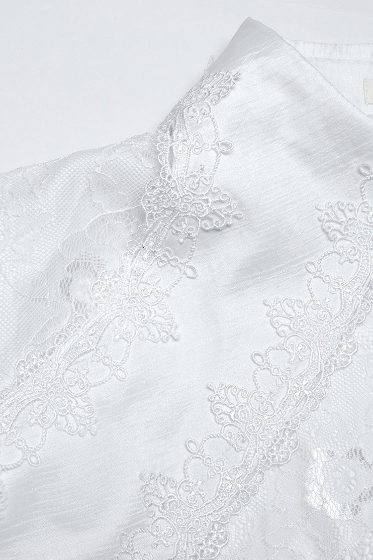Lolita Blouse - Puff Lace, White, Puff Sleeves, Men's Style, Gothic Style - additional product view 7