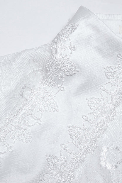 Lolita Blouse - Puff Lace, White, Puff Sleeves, Men's Style, Gothic Style - additional product view 7