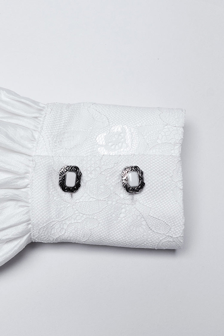 Lolita Blouse - Puff Lace, White, Puff Sleeves, Men's Style, Gothic Style - additional product view 9