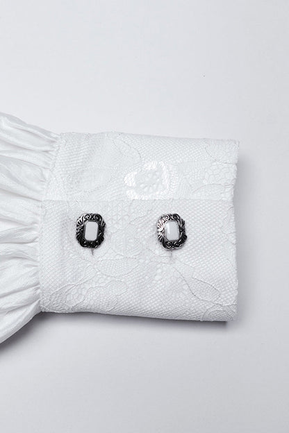 Lolita Blouse - Puff Lace, White, Puff Sleeves, Men's Style, Gothic Style - additional product view 9