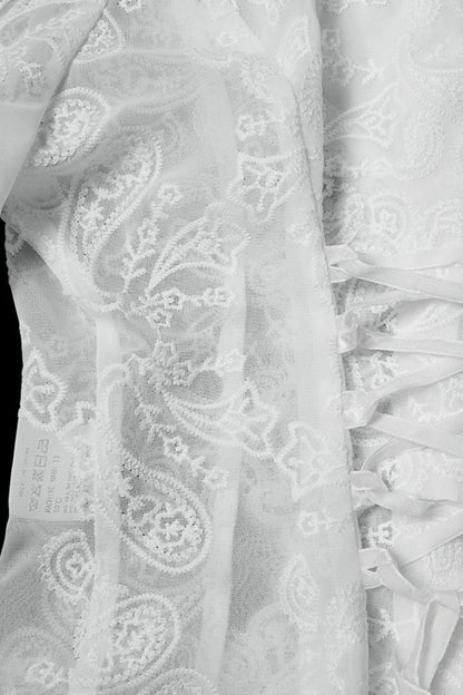 Lolita Blouse - Stand Collar Puff Floral, White, Puff Sleeves, Stand Collar, Women's Style - additional product view 8