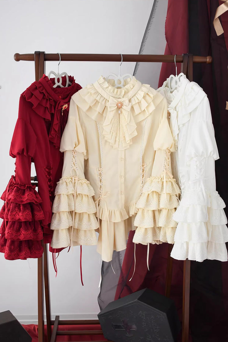 Lolita Blouse - The Angel Of Good And Evil, 4 Colors, Classic Style, Lace Trim, Ruffled - additional product view 3