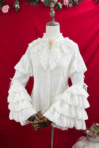 Lolita Blouse - The Angel Of Good And Evil, 4 Colors, Classic Style, Lace Trim, Ruffled - main product image