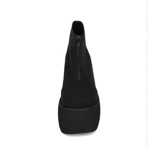 Lolita Boots - Front Zipper, Black, Zipper Detail, Platform Sole, Classic Style - additional product view 5