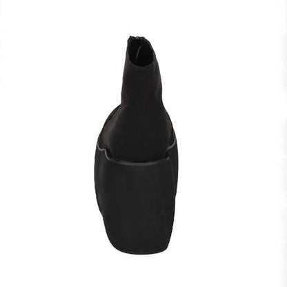 Lolita Boots - Front Zipper, Black, Zipper Detail, Platform Sole, Classic Style - additional product view 6
