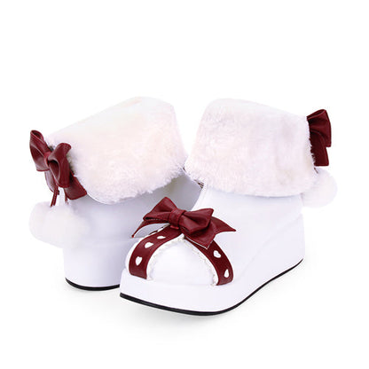 Lolita Boots - Round Toe, White, Sweet Style, Bow Detail - Alternative Fashion Shoes - additional product view 4