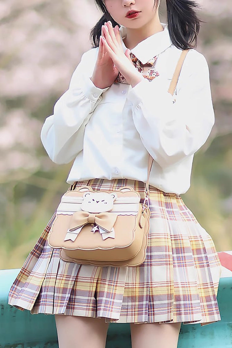 Lolita Character Bag - Bowknot Bear Crossbody, Brown, Bow Detail, Sweet Style - additional product view 3
