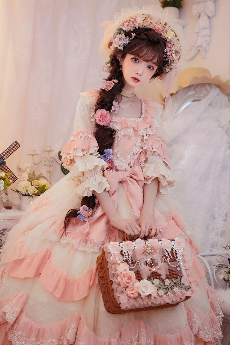 Lolita Character Bag - Hand Woven Rattan Flowers, 2 Colors, Sweet Style, Bow Detail - additional product view 2