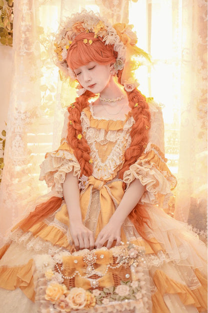Lolita Character Bag - Hand Woven Rattan Flowers, 2 Colors, Sweet Style, Bow Detail - additional product view 5