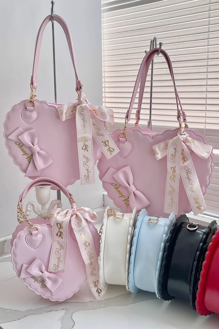 Lolita Character Bag - Heart, 5 Colors, Zipper Detail, Embroidered, Sweet Style - additional product view 3