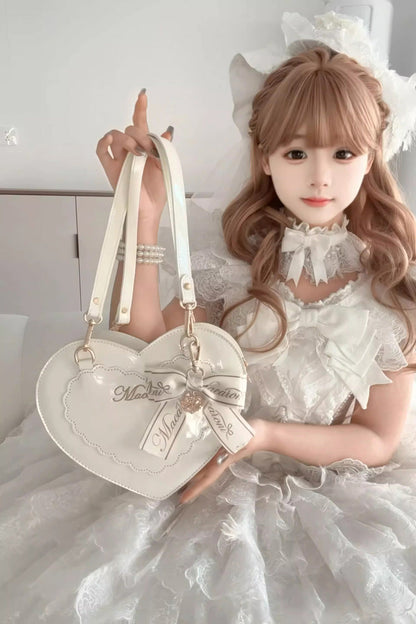 Lolita Character Bag - Heart-shaped, 4 Colors, Bow Detail, Sweet Style - additional product view 2