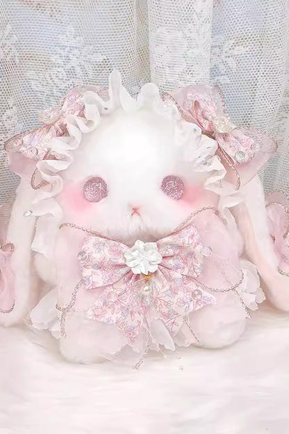 Lolita Character Bag - Lop-eared Rabbit Doll, Pink, Bow Detail, Lace Trim, Sweet Style - main product image