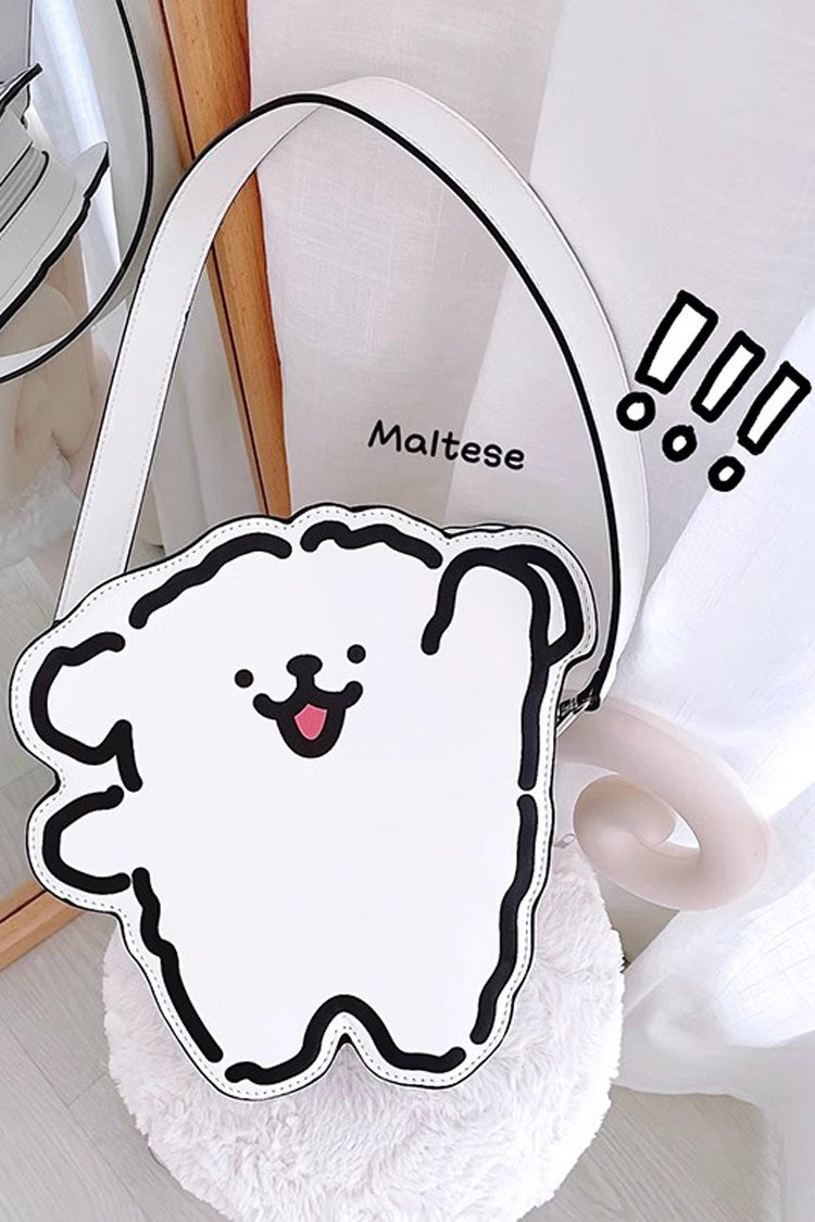 Lolita Character Bag - White/black Line Puppy Print, 2 Colors, Printed, Sweet Style - main product image