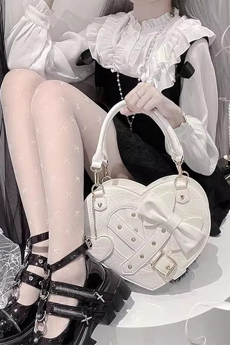 Lolita Character Bag - Witch Tea Break Heart Shaped, 3 Colors, Buckle Detail, Bow Detail - additional product view 10