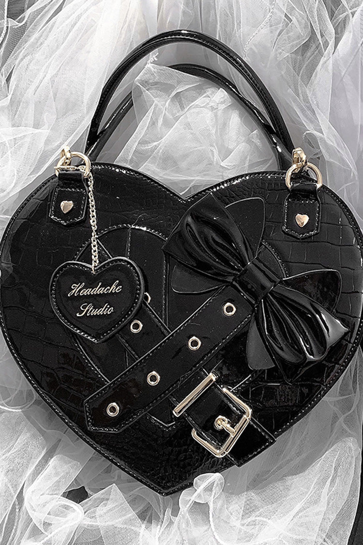 Lolita Character Bag - Witch Tea Break Heart Shaped, 3 Colors, Buckle Detail, Bow Detail - main product image
