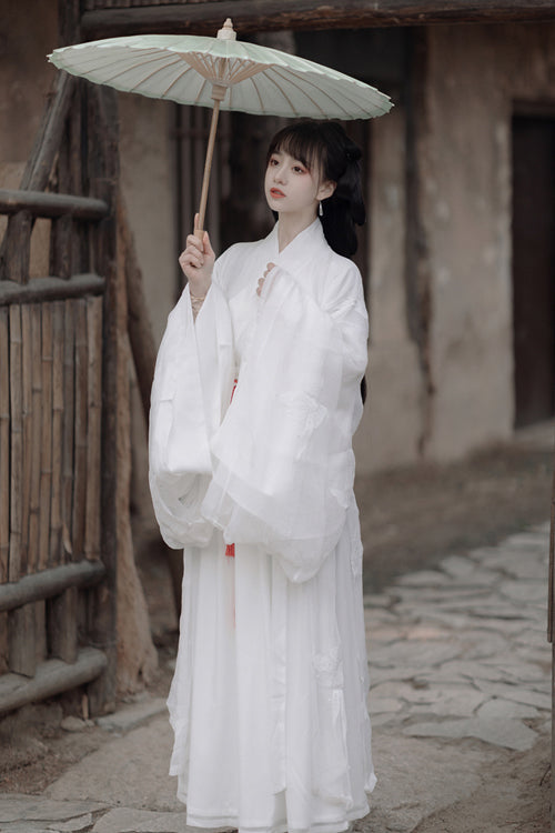 Lolita Coordinate Set - Ancient Chinese Wide Sleeved God, White, Chinese-Inspired Style - additional product view 2