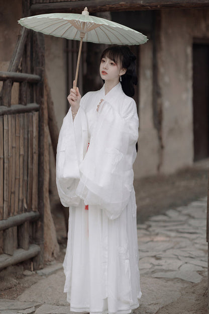 Lolita Coordinate Set - Ancient Chinese Wide Sleeved God, White, Chinese-Inspired Style - additional product view 2