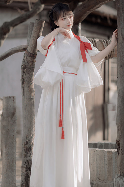 Lolita Coordinate Set - Ancient Chinese Wide Sleeved God, White, Chinese-Inspired Style - additional product view 3
