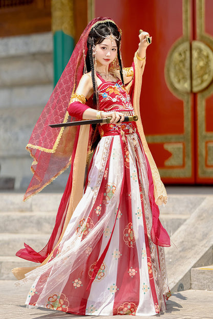 Lolita Coordinate Set - Elegant Print, Red, High Waist, Printed, Embroidered - additional product view 4