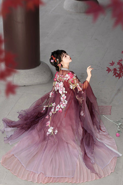Lolita Coordinate Set - Embroidery Tang-style Hezi Hanfu, Red, Chinese-Inspired Style - additional product view 5