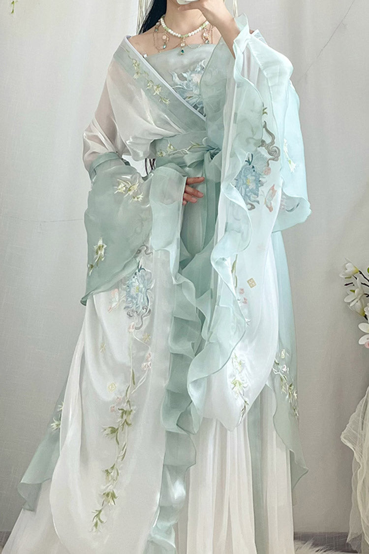 Lolita Coordinate Set - High Waisted Print, Green, High Waist, Embroidered, Sweet Style - main product image
