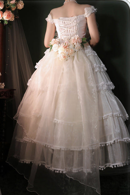 Lolita Coordinate Set - Multi-layered, White, Bow Detail, Ruffled, Sweet Style - additional product view 3