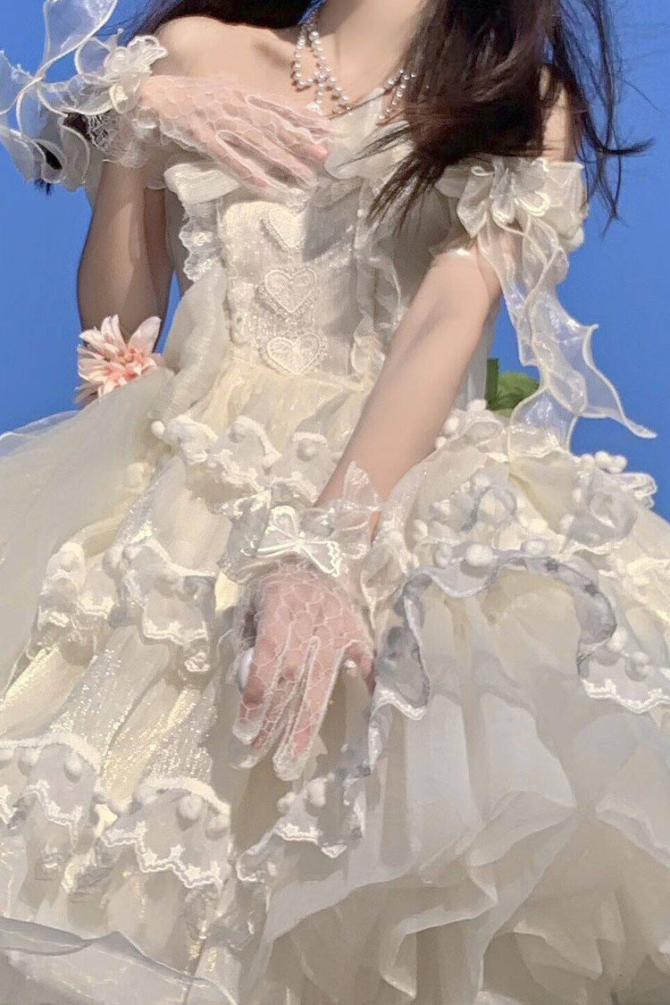 Lolita Coordinate Set - Multi-layered, White, Bow Detail, Ruffled, Sweet Style - additional product view 9
