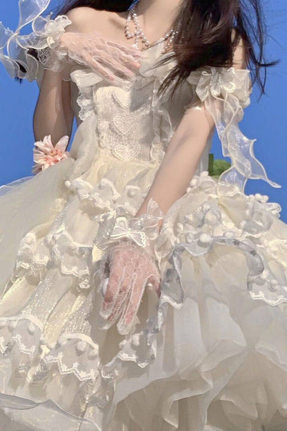 Lolita Coordinate Set - Multi-layered, White, Bow Detail, Ruffled, Sweet Style - additional product view 9